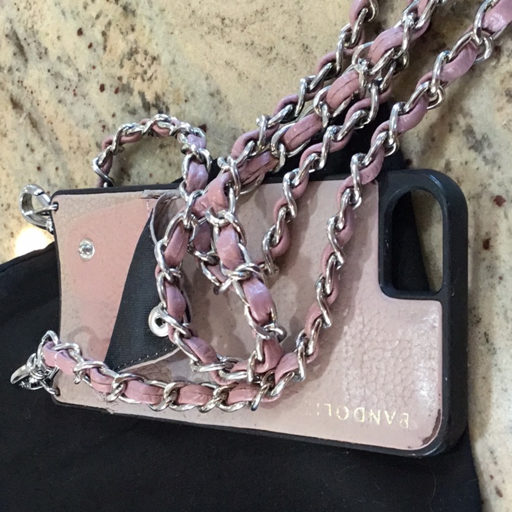 Bandolier Black Phone Case with Pink Chain - Picture 2 of 8
